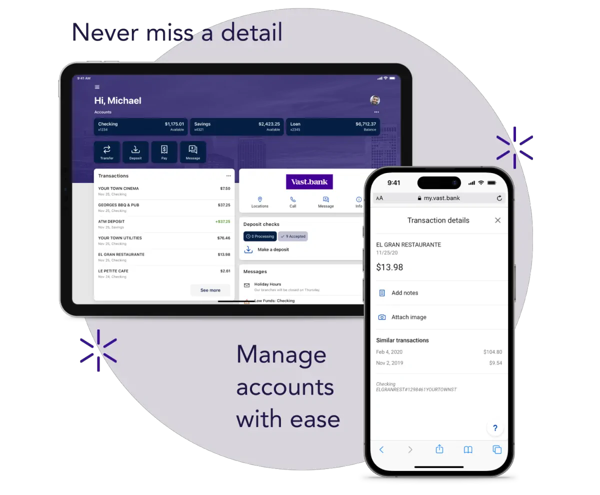 Never miss a detail. Manage accounts with ease.